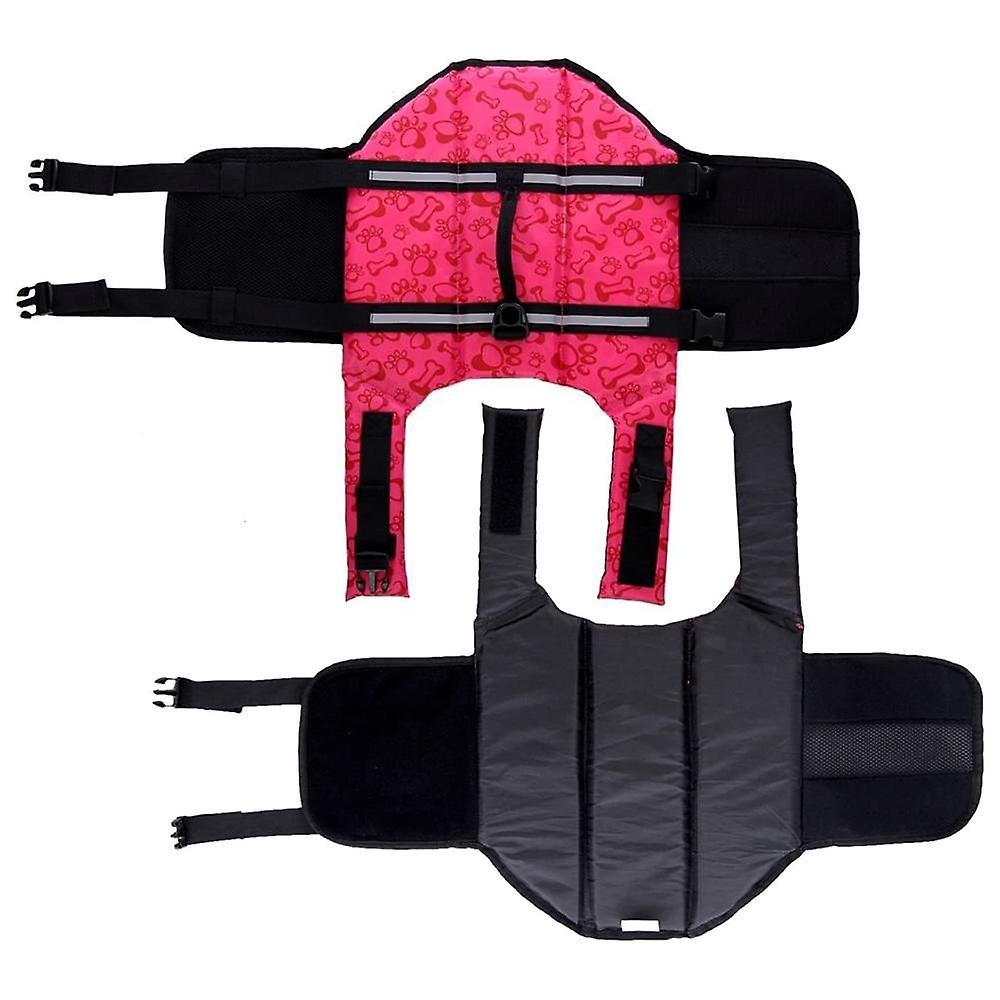 Dog Life Jacket， Reflective Lifesaver With Rescue Handle， Adjustable Floating Vest，high Buoyancy Aid Dog Saver-pink-m