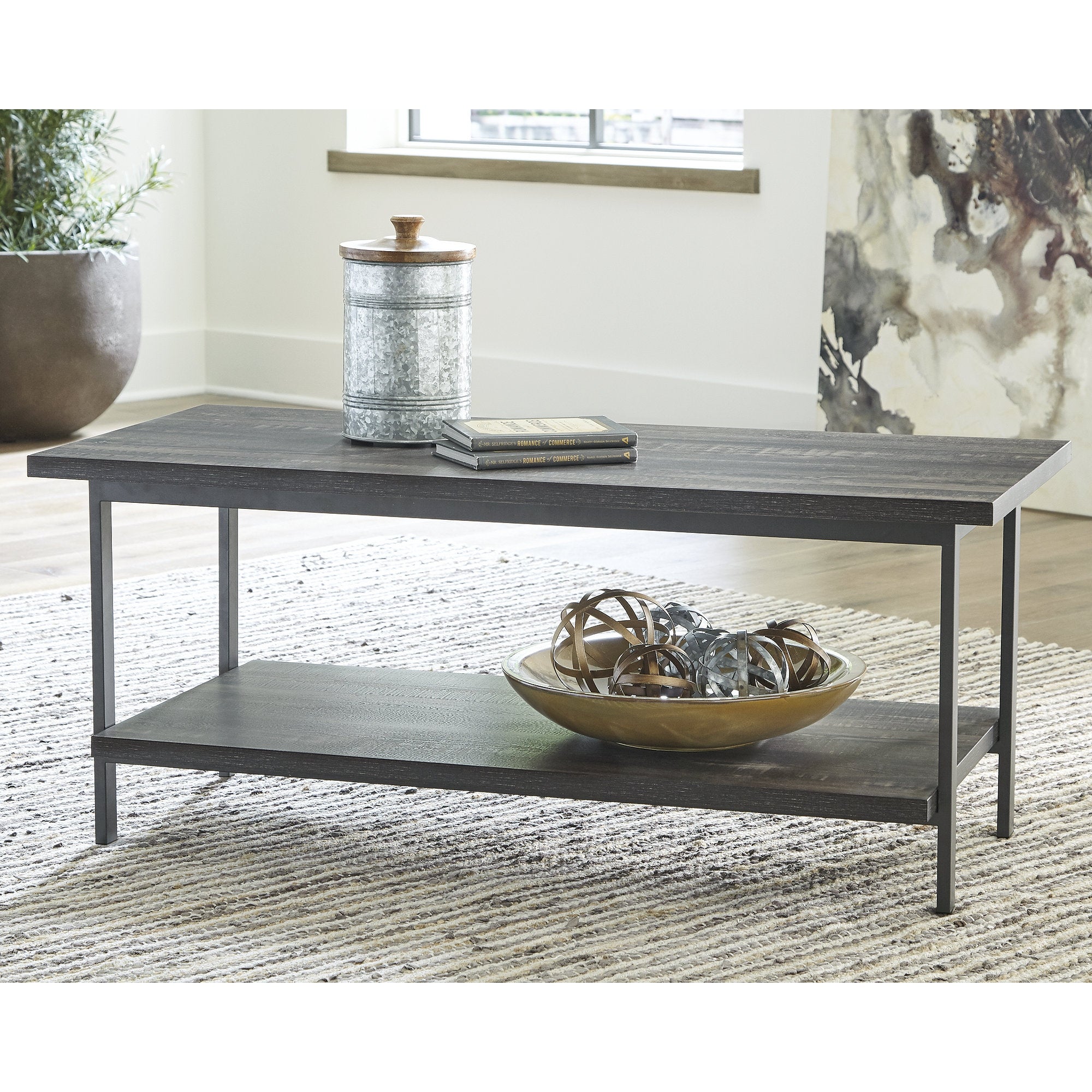 Jandoree Grayish Brown Rectangular Cocktail Table