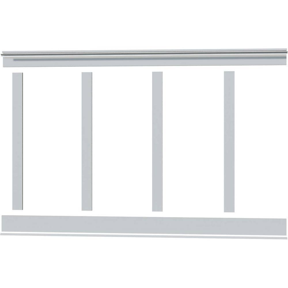 Ekena Millwork 58 in. X 96 in. X 56 in. Expanded Cellular PVC Deluxe Shaker Wainscoting Moulding Kit (for heights up to 56H) WPKP56X03DS