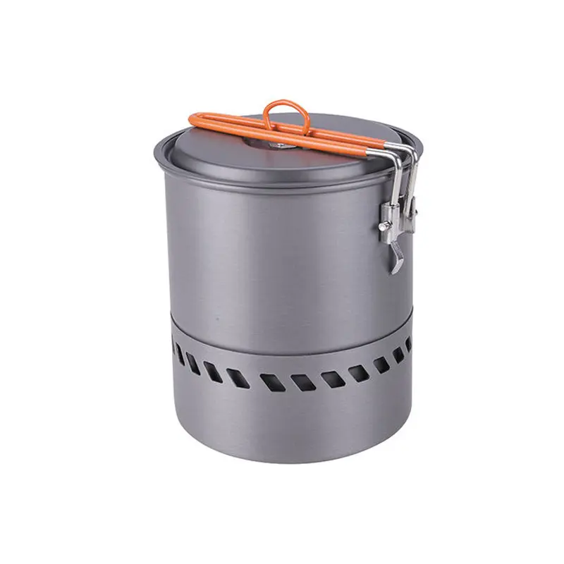 Aluminum alloy Portable Outdoor Camping Cooking Set Hiking Cookware Combination 1.5L Quick heat Pot  With Gas Stove