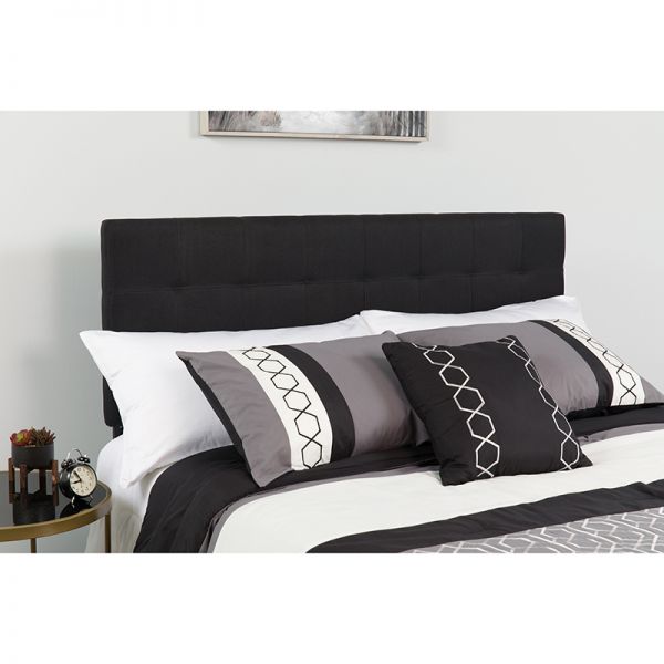 Bedford Tufted Upholstered Full Size Headboard in Black Fabric