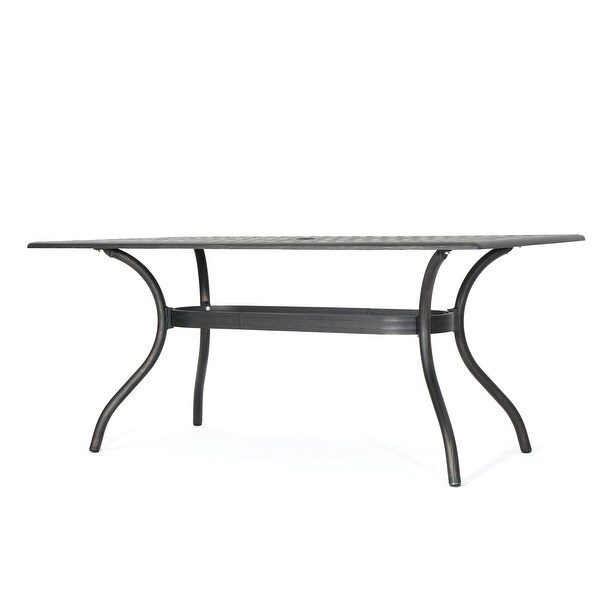 Austin Outdoor Cast Aluminum Square Dining Table with Umbrella Hole by Christopher Knight Home