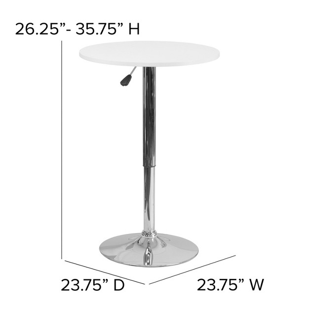 Flash Furniture 23 75 x27 x27 Round Adjustable Height White Wood Table adjustable Range 26 25 x27 x27 35 75 x27 x27