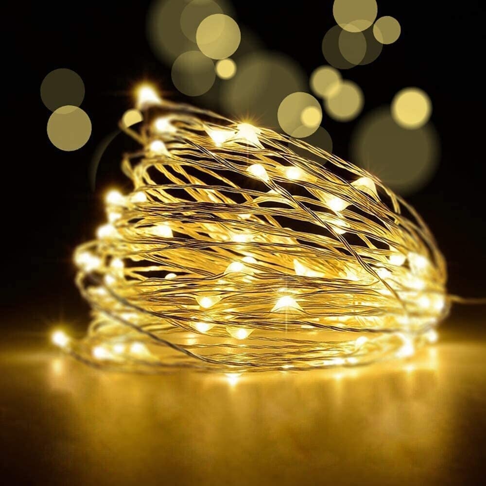 LED Fairy String Lights with Remote Control - 2 Set 100 LED 33ft - Yellow Shopping - The Best Deals on String Lights | 39295047