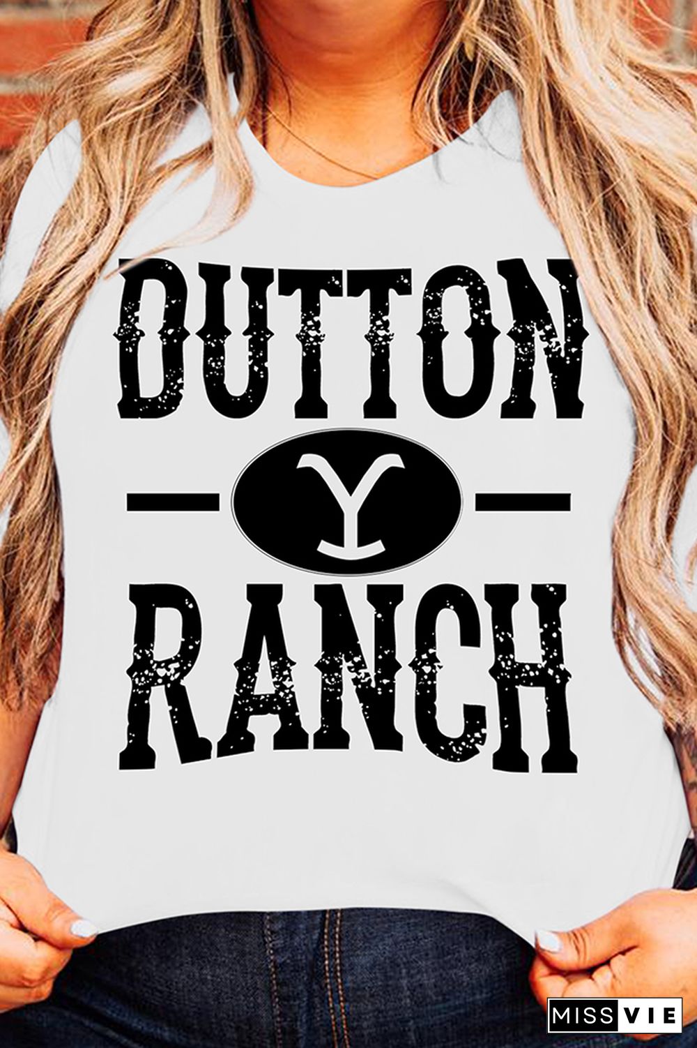 OUTTON RANCH Print Graphic Tees for Women Wholesale Short Sleeve T shirts Top