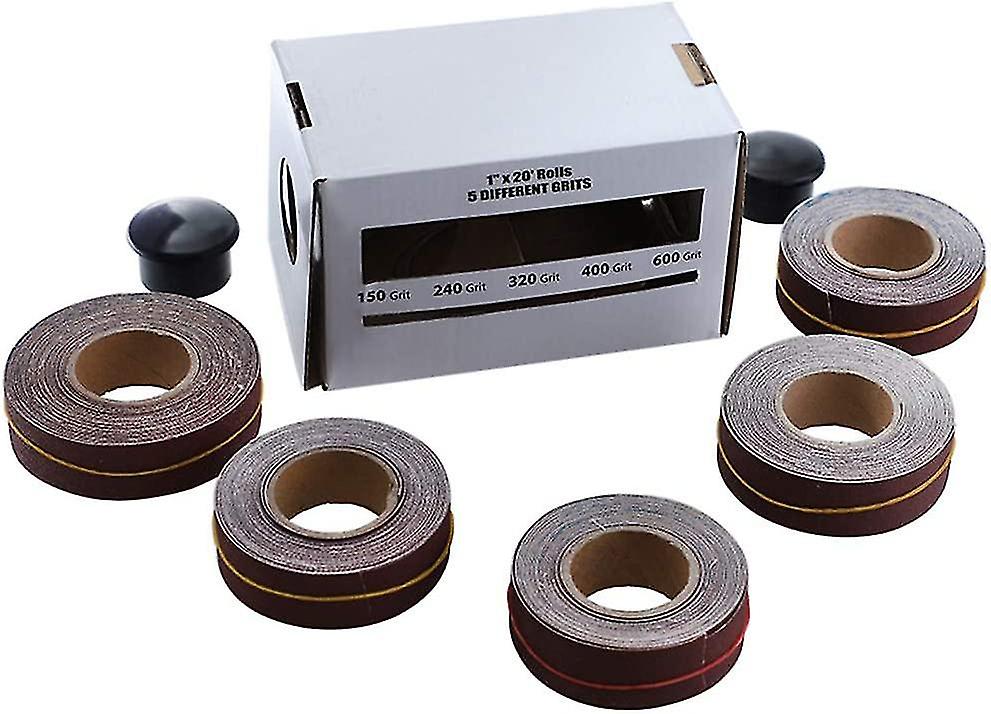 6 Meter Roll Sandpaper， 150/240/320/400/600 Grit， 5 Rolls Sanding Tape， Dry Polishing Abrasive Tools