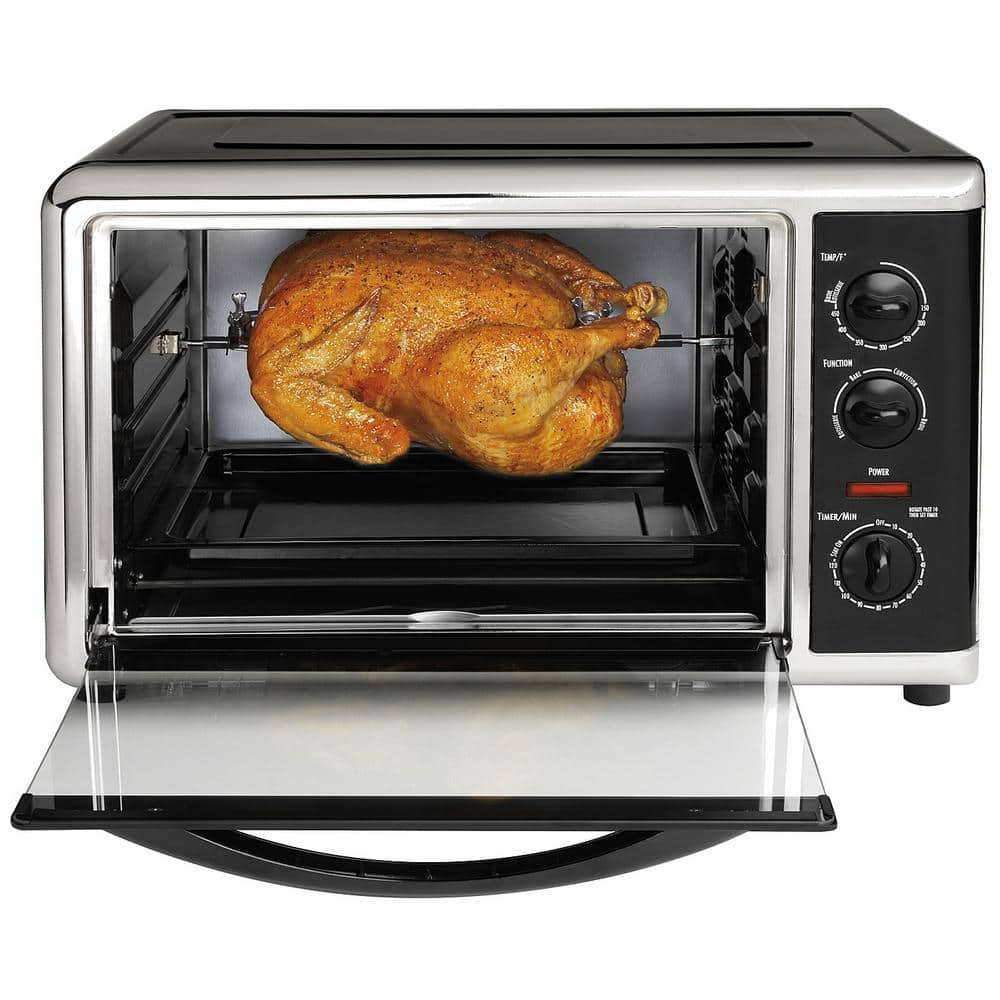 Hamilton Beach 1500-Watt 12-Slice Black Countertop Oven with Convection and Rotisserie 31100D