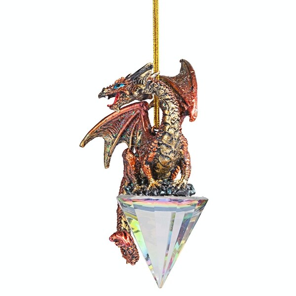 Design Toscano Diamond Dragon 2019 Gothic Holiday Ornament: Set of Three