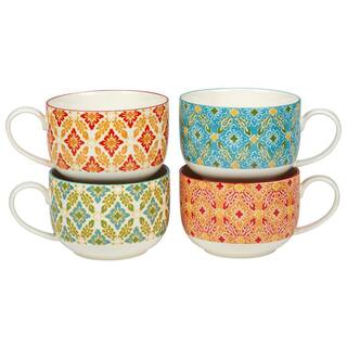 Certified International Damask Floral 28 oz. Jumbo Cups (Set of 4) 45170SET4