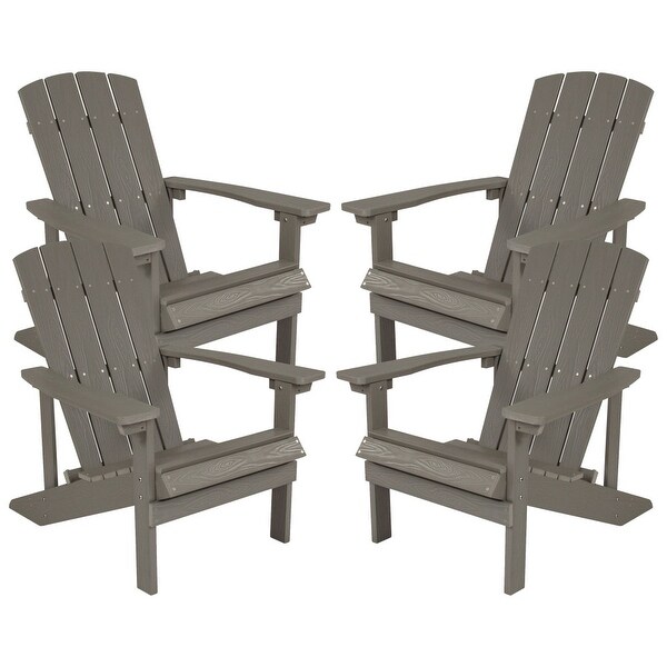 Allweather Poly Resin Wood Outdoor Adirondack Chair (Set of 4)