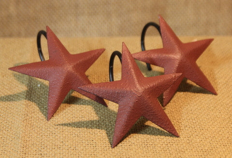 Aged Star Shower Hooks - Burgundy