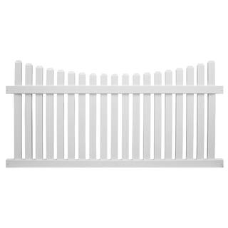 Weatherables Richmond 4 ft. H x 8 ft. W White Vinyl Picket Fence Panel Kit PWPI-3NRSC-4X8