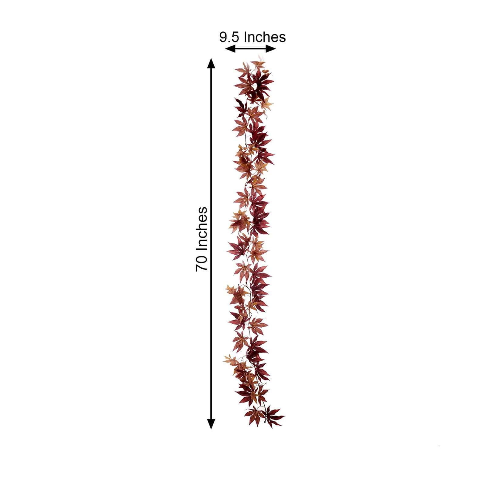 Burgundy Artificial Silk Maple Leaf Hanging Fall Garland Vine 6ft