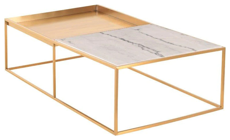 Cedric Gold Coffee Table   Contemporary   Coffee Tables   by Virgil Stanis Design  Houzz