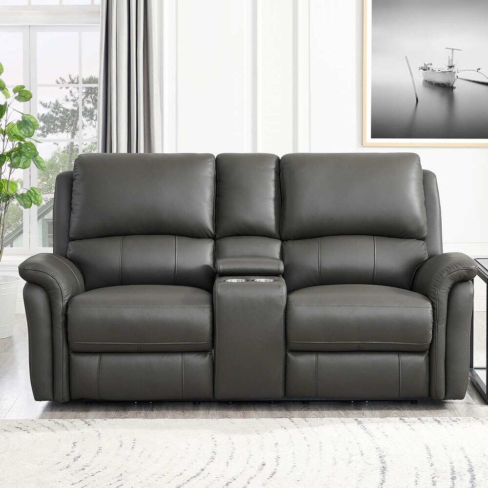 Hydeline Erindale Zero Gravity Power Recline and Headrest Top Grain Leather Sofa and Loveseat with Built in USB Ports