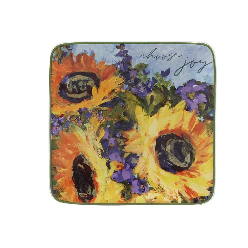 Certified International Sunflower Bouquet 4-pc. Canape Plate Set