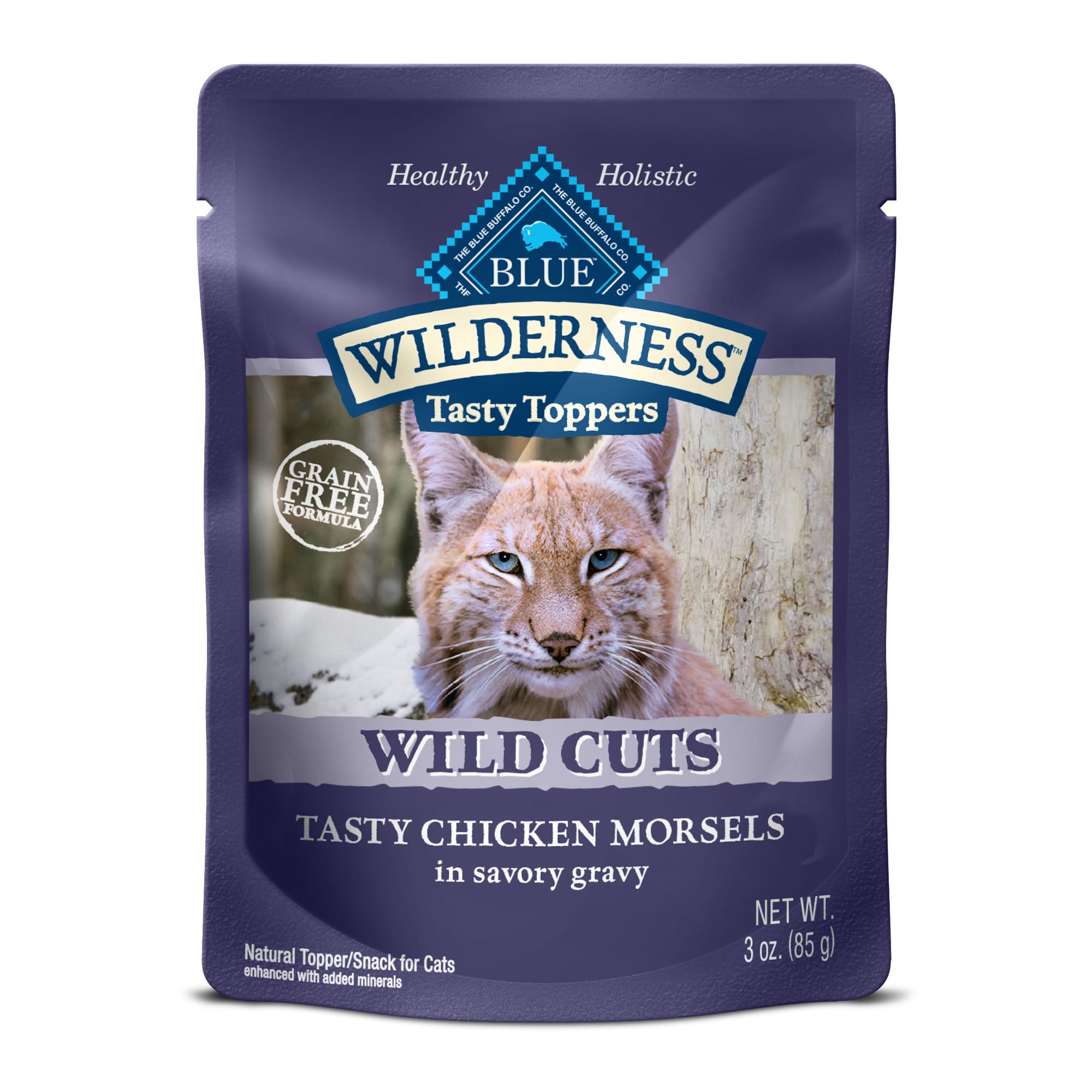 Blue Buffalo Blue Wilderness Wild Cuts Tasty Chicken Morsels Wet Cat Food， 3 oz.， Case of 24