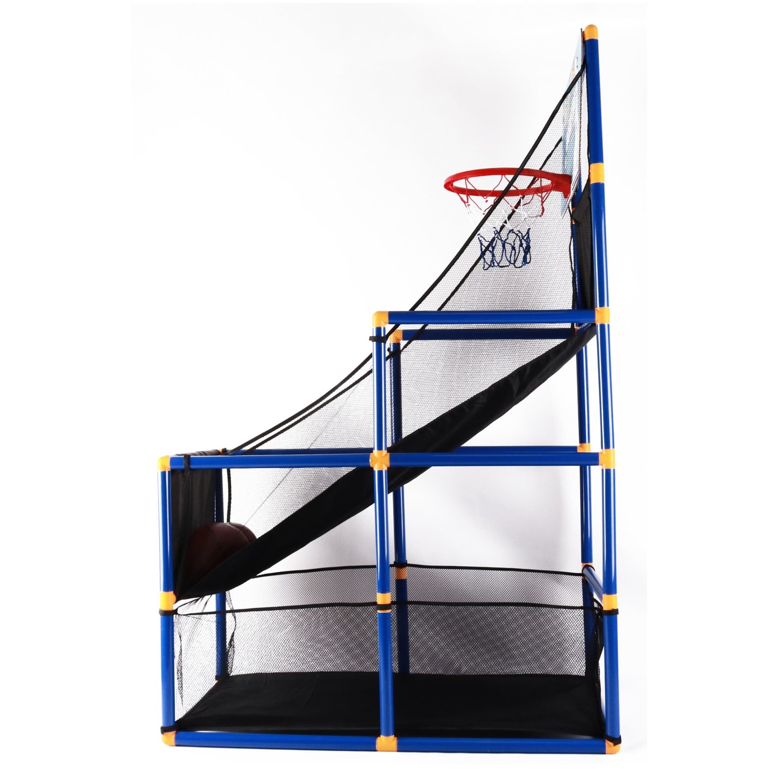 Vokodo Kids Home Basketball Court Shooting Game Includes 2 Balls Air Pump And Slide Ramp Great For Indoor Arcade Practice Improves Scoring Accuracy Sports Toys Active Play Gift For Children Boys Girls