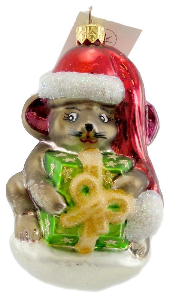 Christopher Radko MOUSE WRAP Blown Glass Ornament Starlight  Member Gift   Contemporary   Christmas Ornaments   by Story Book Kids Inc  Houzz