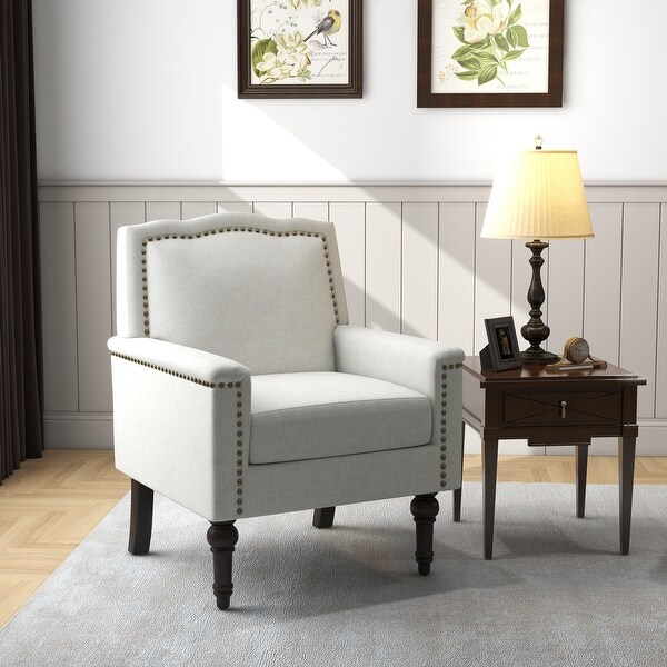 Contemporary Accent Armchair with Nailheads Living Room Furniture