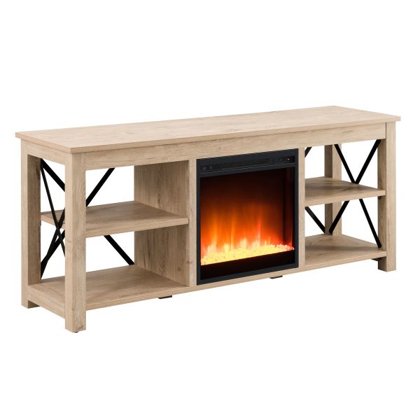 Sawyer Rectangular TV Stand with Crystal Fireplace for TV's up to 65