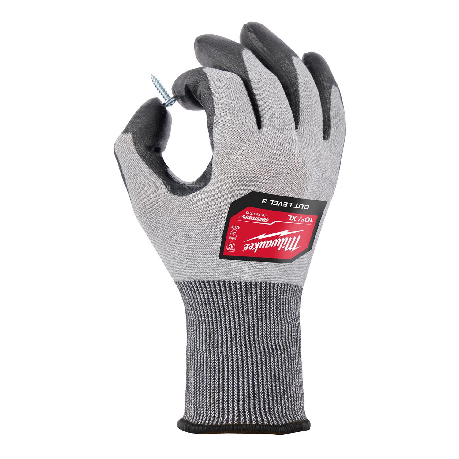 MW Unisex Indoor/Outdoor Gloves Dipped Gloves Black/Gray XL 1 pair