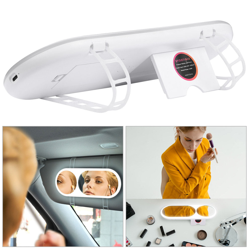 Byootique Visor Mirror Car Vanity Mirror with Light & 3X Magnifying