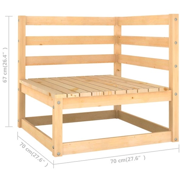 10 Piece Patio Lounge Set with Cushions Solid Wood Pine