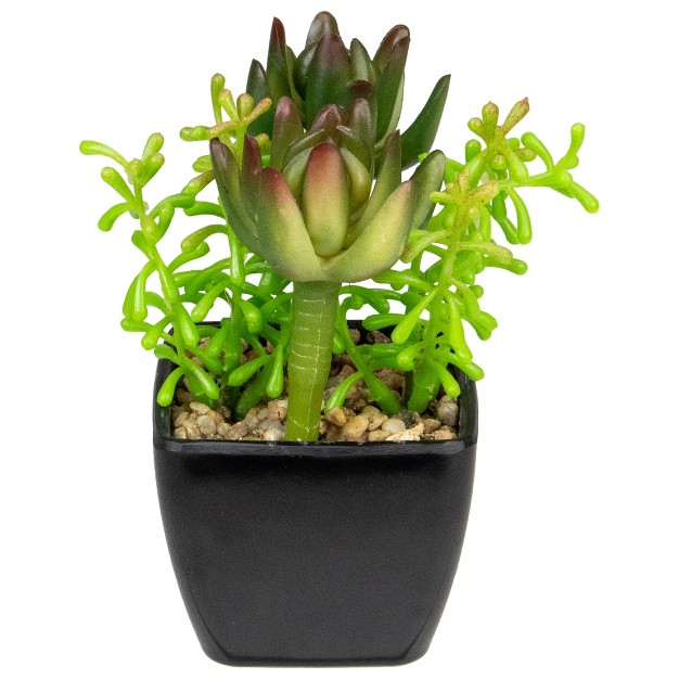 Potted Green Artificial Succulent Arrangement