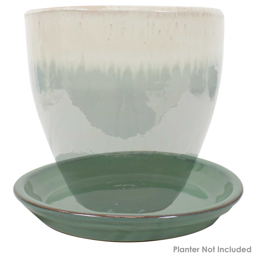 Sunnydaze Ceramic Planter Saucer   9 Inch   Set of 4