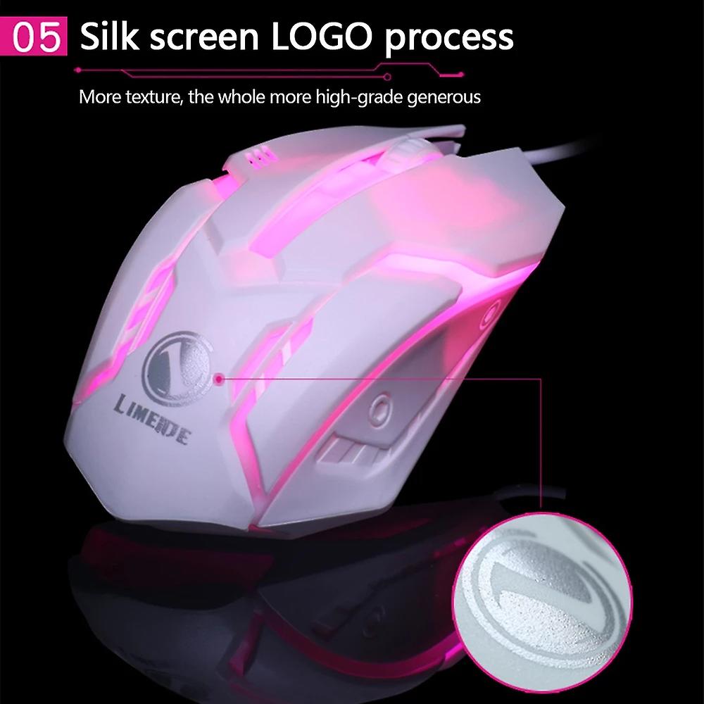 Born Pretty Limei S1 E-sports Led Luminous Backlit Wired Mouse Usb Wired For Desktop Laptop Mute Office Computer Gaming Mouse