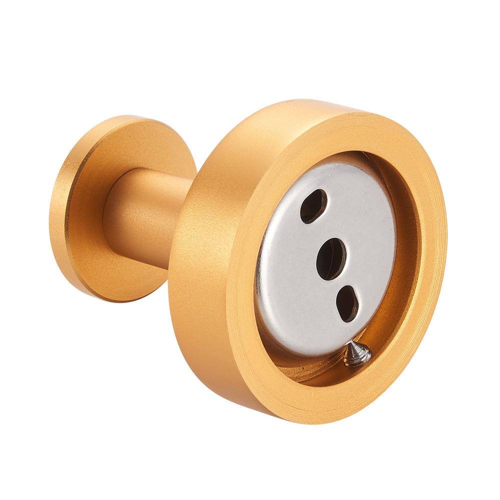 Zalerock Round 4-Piece Wall-Mounted Bathroom Robe Hook and Towel Hook with hidden mounting base in Gold YJ2004-4