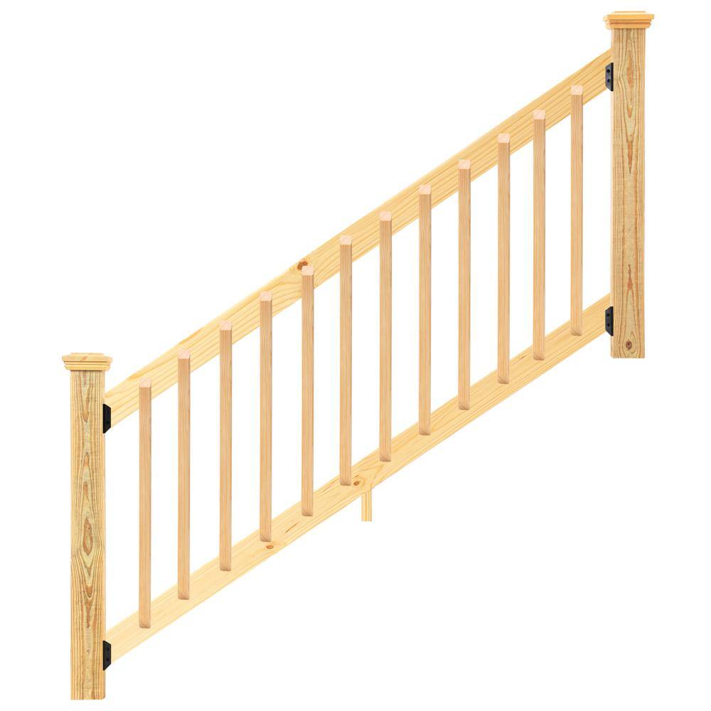 ProWood 6 ft. Southern Yellow Pine Stair Rail Kit with B2E Balusters 447298