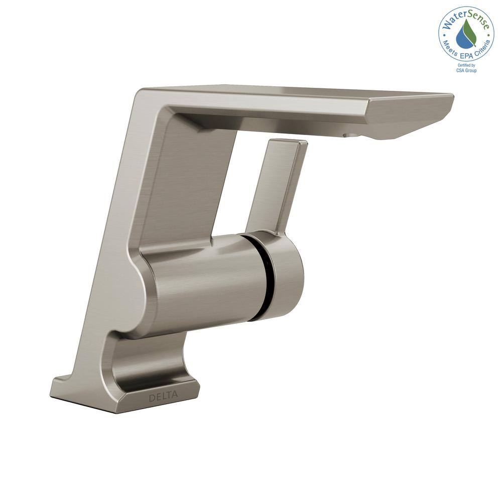 Delta Pivotal Single Handle Single Hole Bathroom Faucet in Lumicoat Stainless 599-SS-PR-LPU-DST