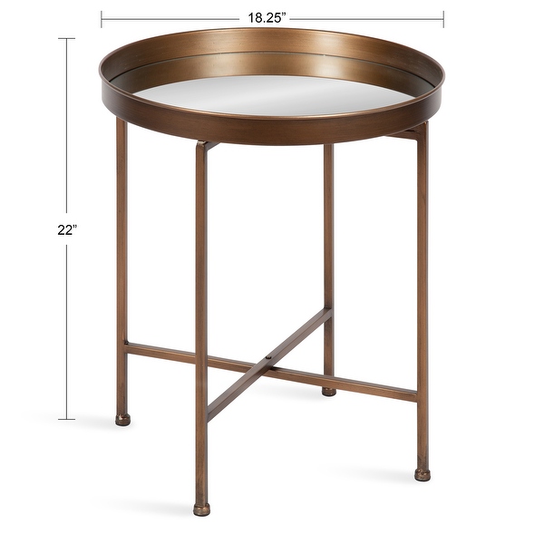 Kate and Laurel Celia Round Metal Side Table - 18.25x18.25x22