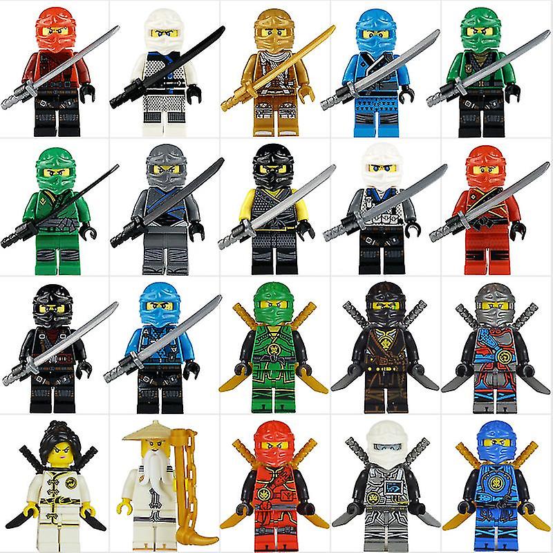 Set Of 20 Pcs Ninja Mini Figures Kai Jay Sensei Wu Master Building Blocks Toys