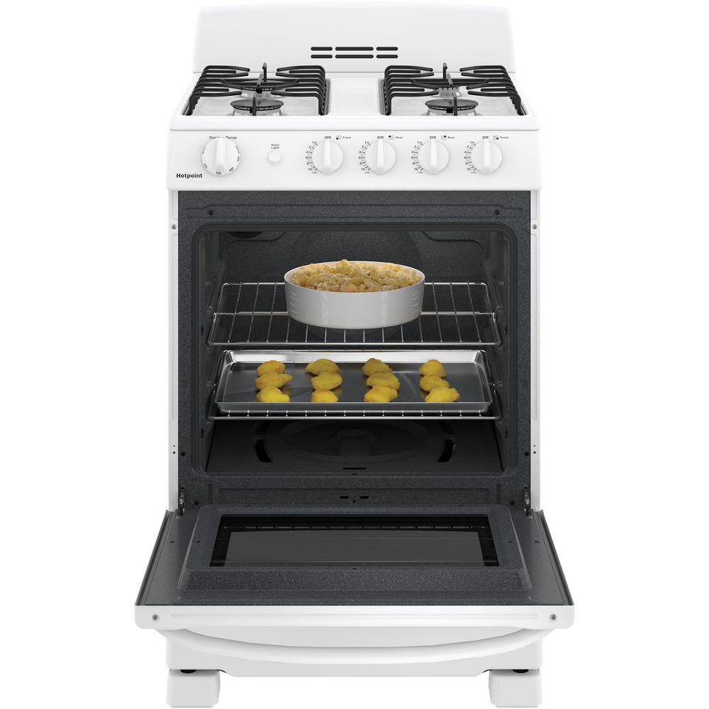 Hotpoint 24 in. 2.9 cu. ft.  Freestanding Gas Range in White RGAS300DMWW