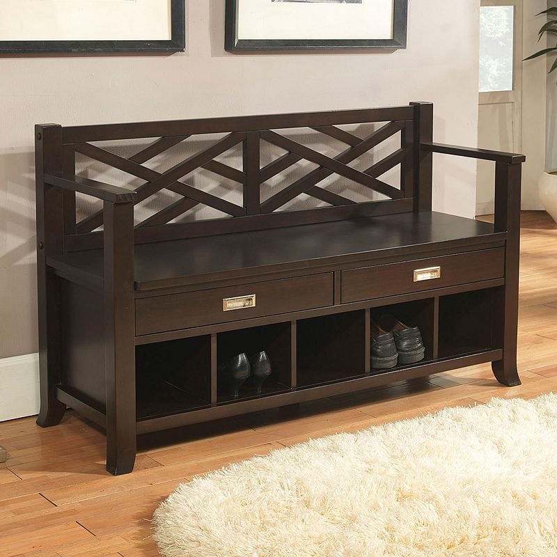 Simpli Home Sea Mills Entryway Storage Bench