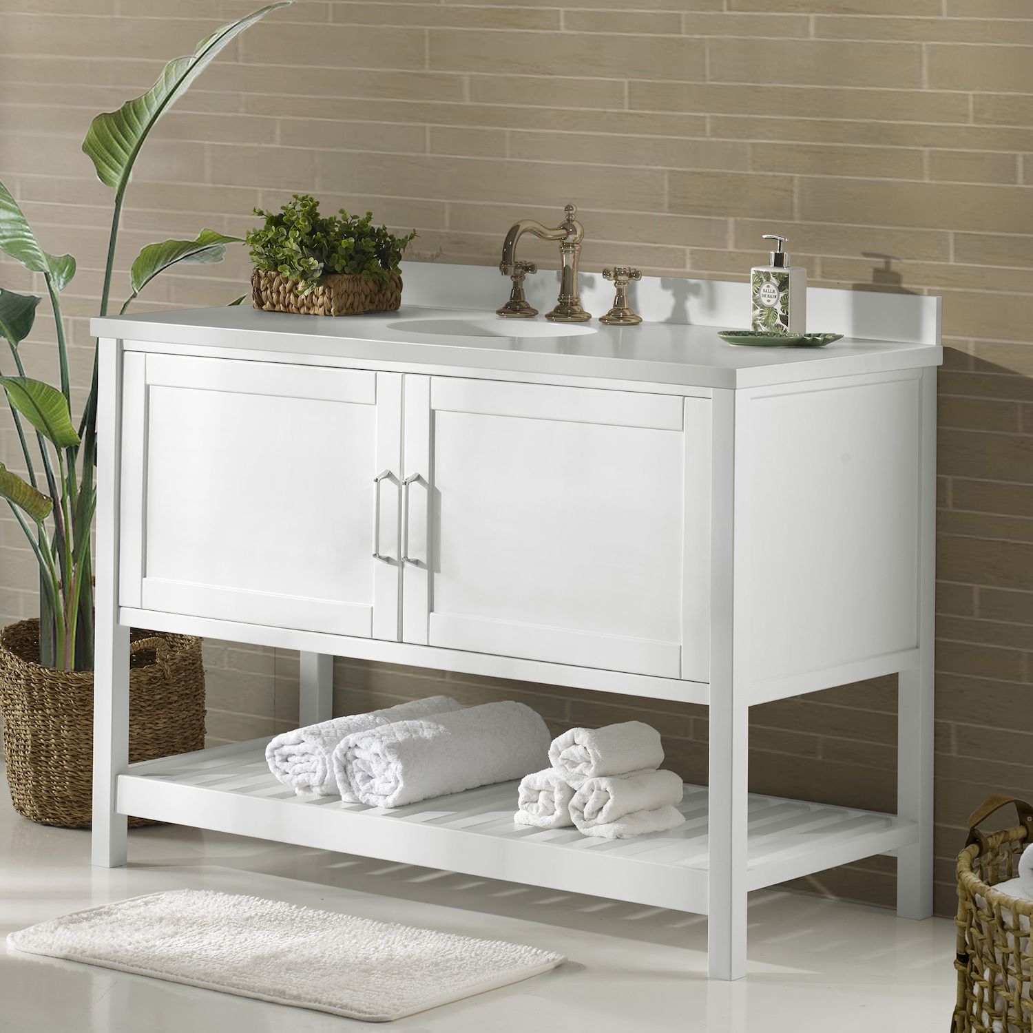 Alaterre Furniture Bennet White Vanity Cabinet