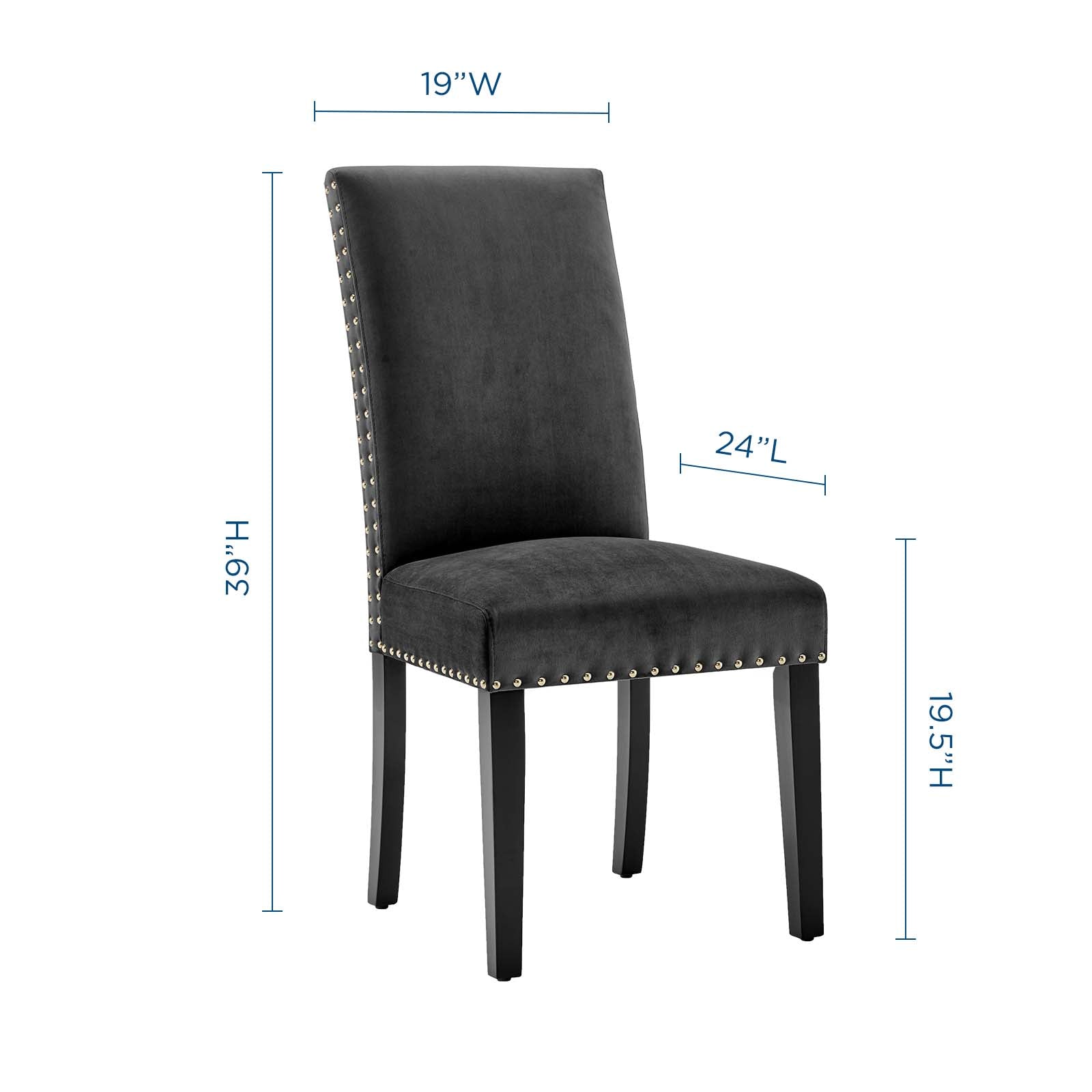 Parcel Performance Velvet Dining Side Chairs - Set of 2-EEI-3779