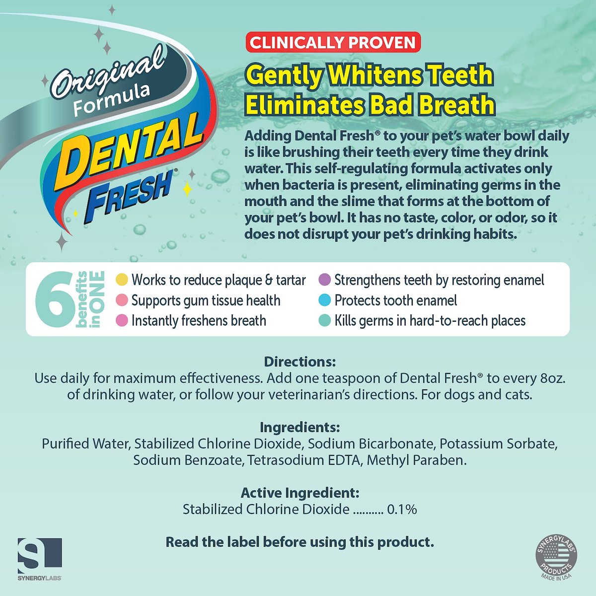 Dental Fresh Original Formula Dog and Cat Dental Water Additive