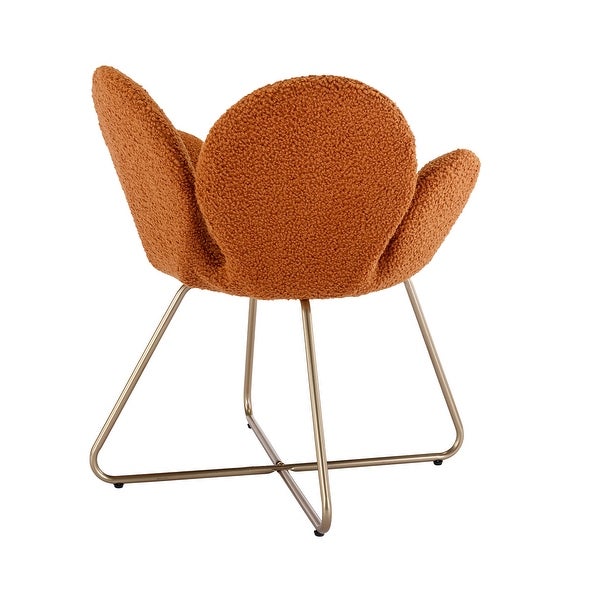 2PC Modern Accent Chairs， Comfy Cute Upholstered Vanity Desk Chair， Teddy Polyester Armchairs