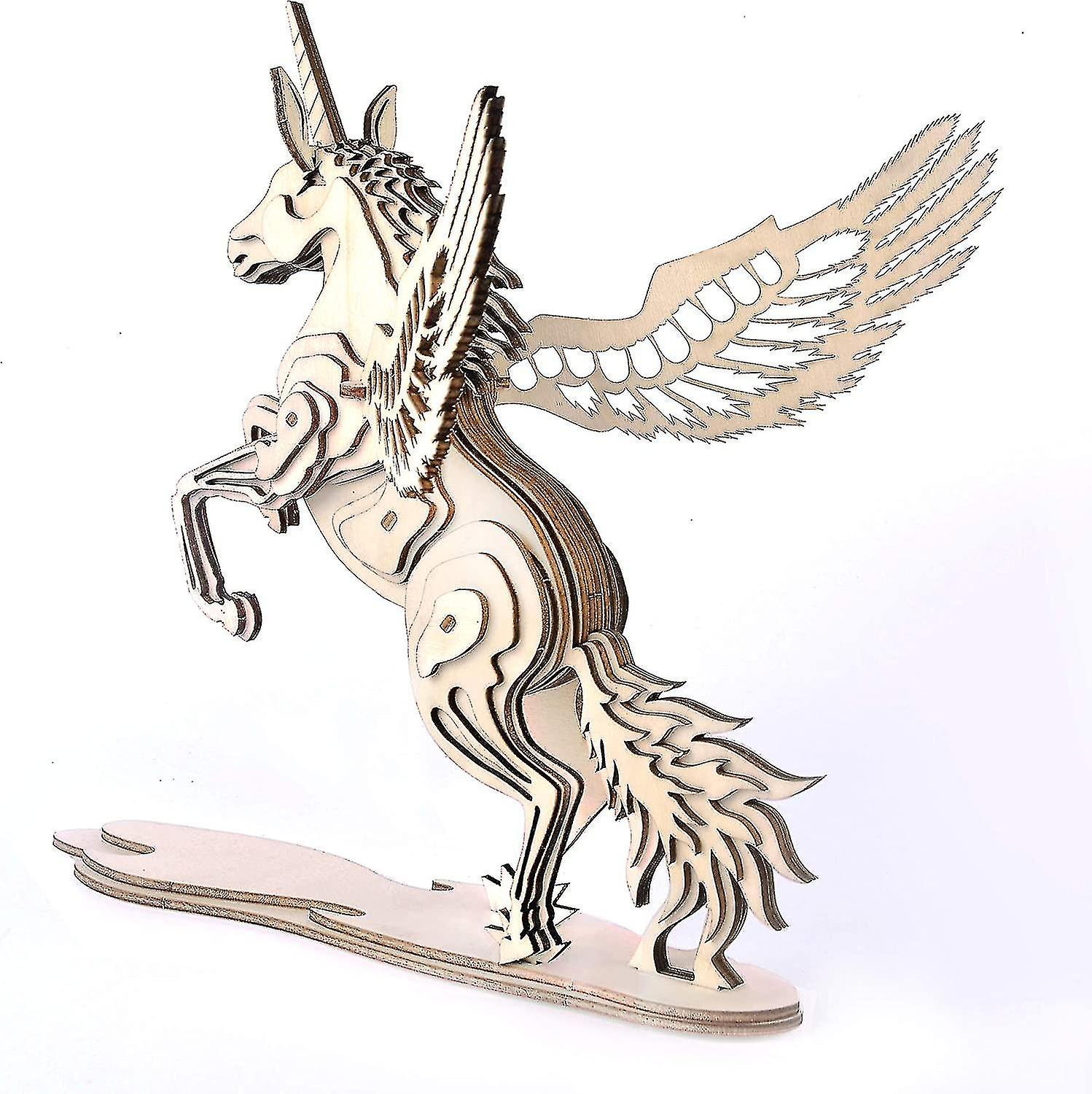 Wooden Unicorn Model Kit Diy Assembly Toy Gift Ideas Birthday Christmas