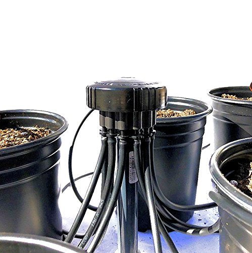 12 Plant Drip Grow Kit - Great Starter Hydroponics Irrigation Bubbler / Manifold Kit - Includes Tubing， Emitter Stakes， Manifold and Plugs - 1 GPH Flow Rate (Pots Sold Separately)