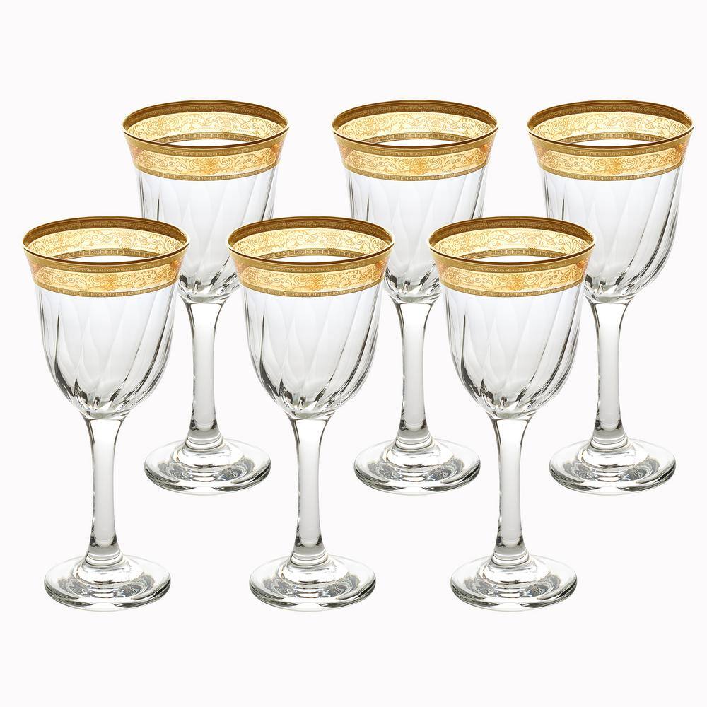 Lorren Home Trends White Wine Melania Collection Amber (Set of 6) 9437