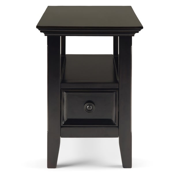 WYNDENHALL Halifax SOLID WOOD 14 inch Wide Rectangle Transitional Narrow Side Table in Hickory Brown - 14 inch Wide