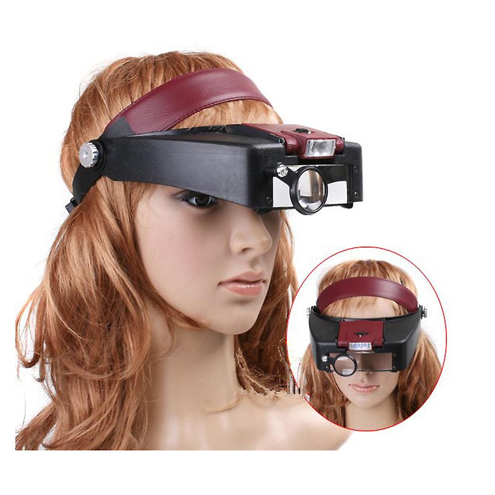 Led Headband Magnifier Head Mounted Lighted Magnifying Glasses