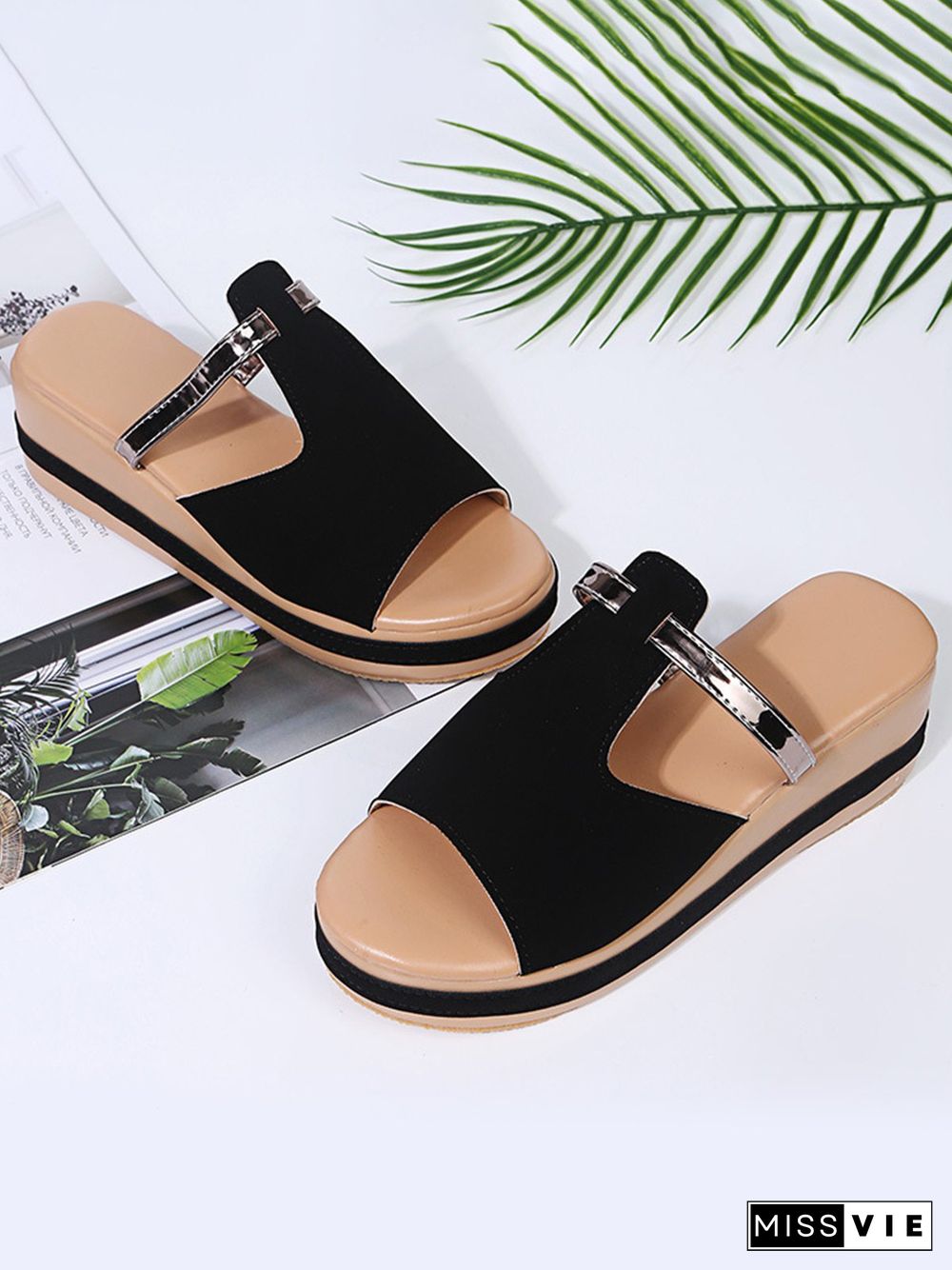 Comfortable Soft Sole Platform Fish Mouth Wedge Slipper Sandals