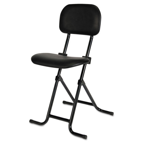 Alera IL Series Height-Adjustable Folding Stool， Supports Up to 300 lb， 27.5 Seat Height， Black (CS612)