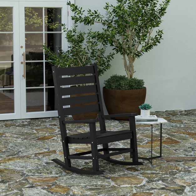 Merrick Lane Contemporary Rocking Chair All weather Hdpe Indoor outdoor Rocker